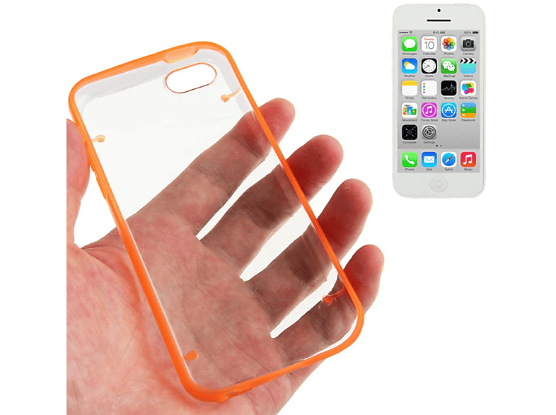 Handyhülle, iPhone Orange Apple, KÖNIG 5c, DESIGN Backcover,