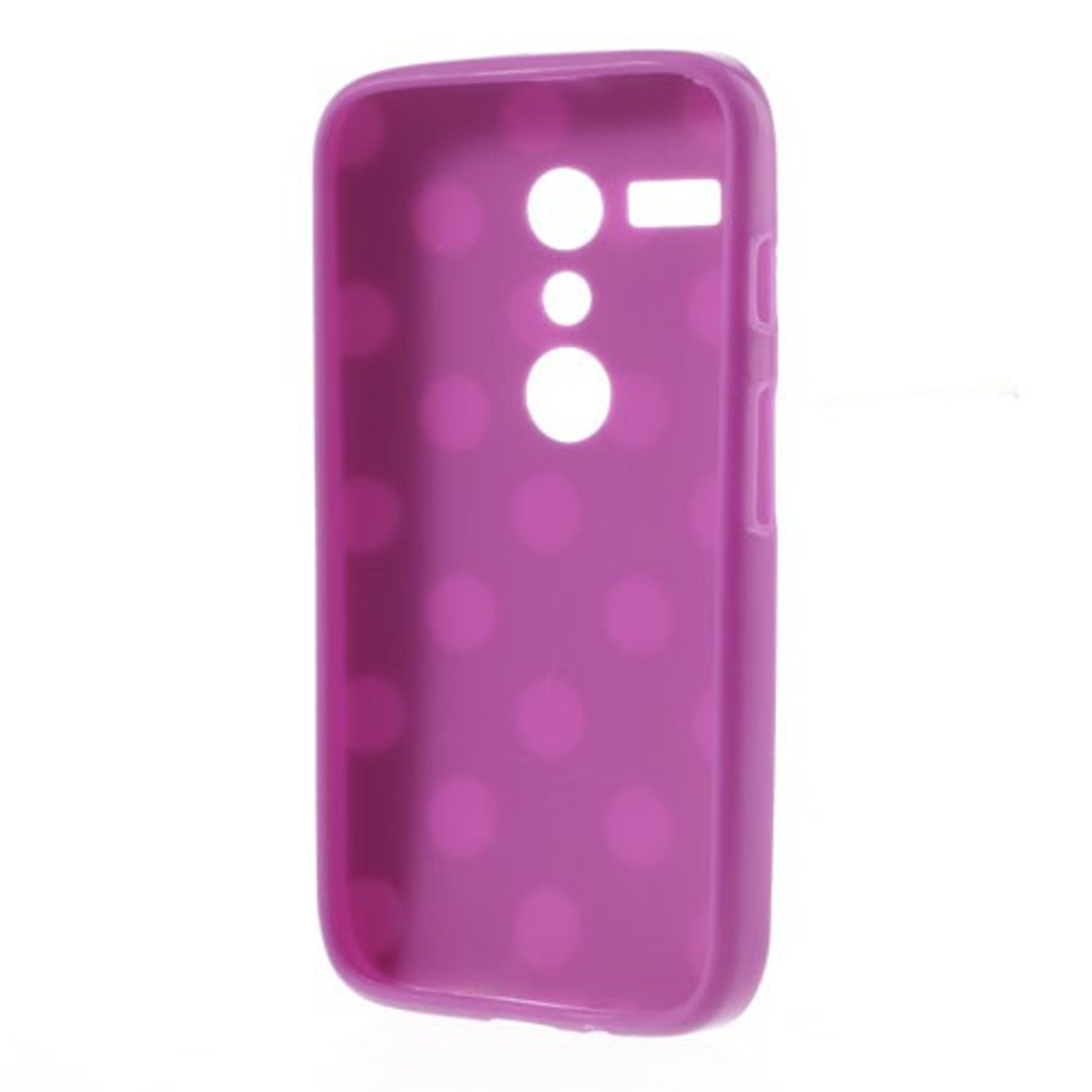 Lila Handyhülle mit Polka Dots.