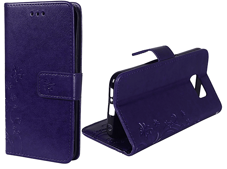 KÖNIG DESIGN Handyhülle, Bookcover, Samsung, Galaxy S6 Edge, Violett | Bookcover