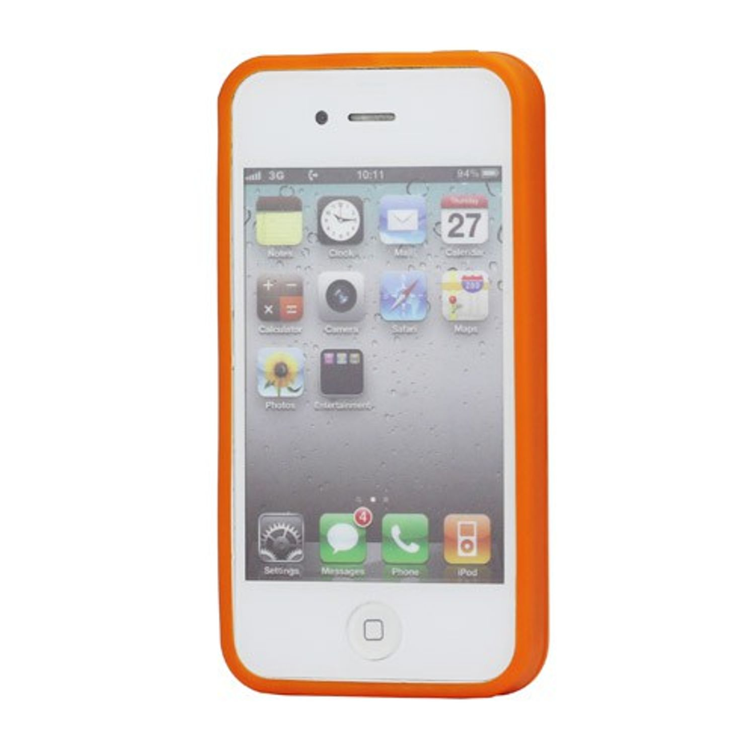 Backcover, / 4s, iPhone DESIGN KÖNIG 4 Orange Handyhülle, Apple,