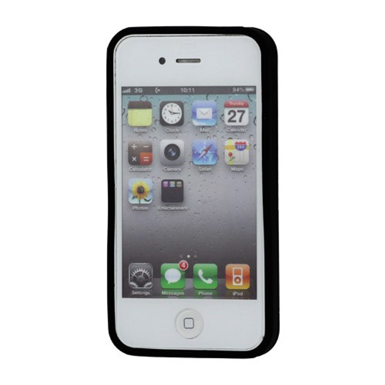 iPhone Apple, 4s, Backcover, 4 / DESIGN Schwarz Handyhülle, KÖNIG