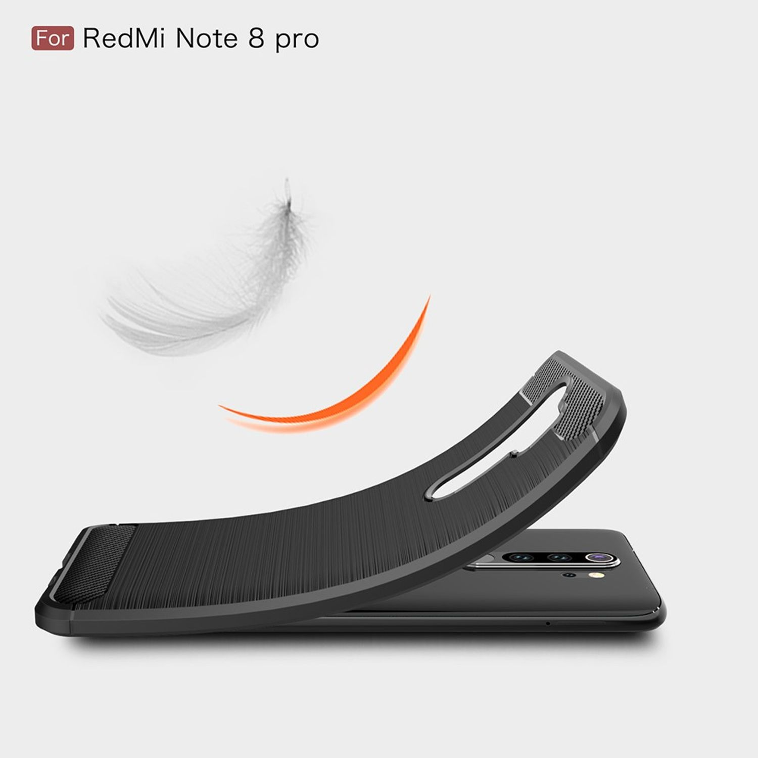 KÖNIG DESIGN Handyhülle Carbon Optik, Backcover, Redmi Pro, Note Xiaomi, 8 Grau