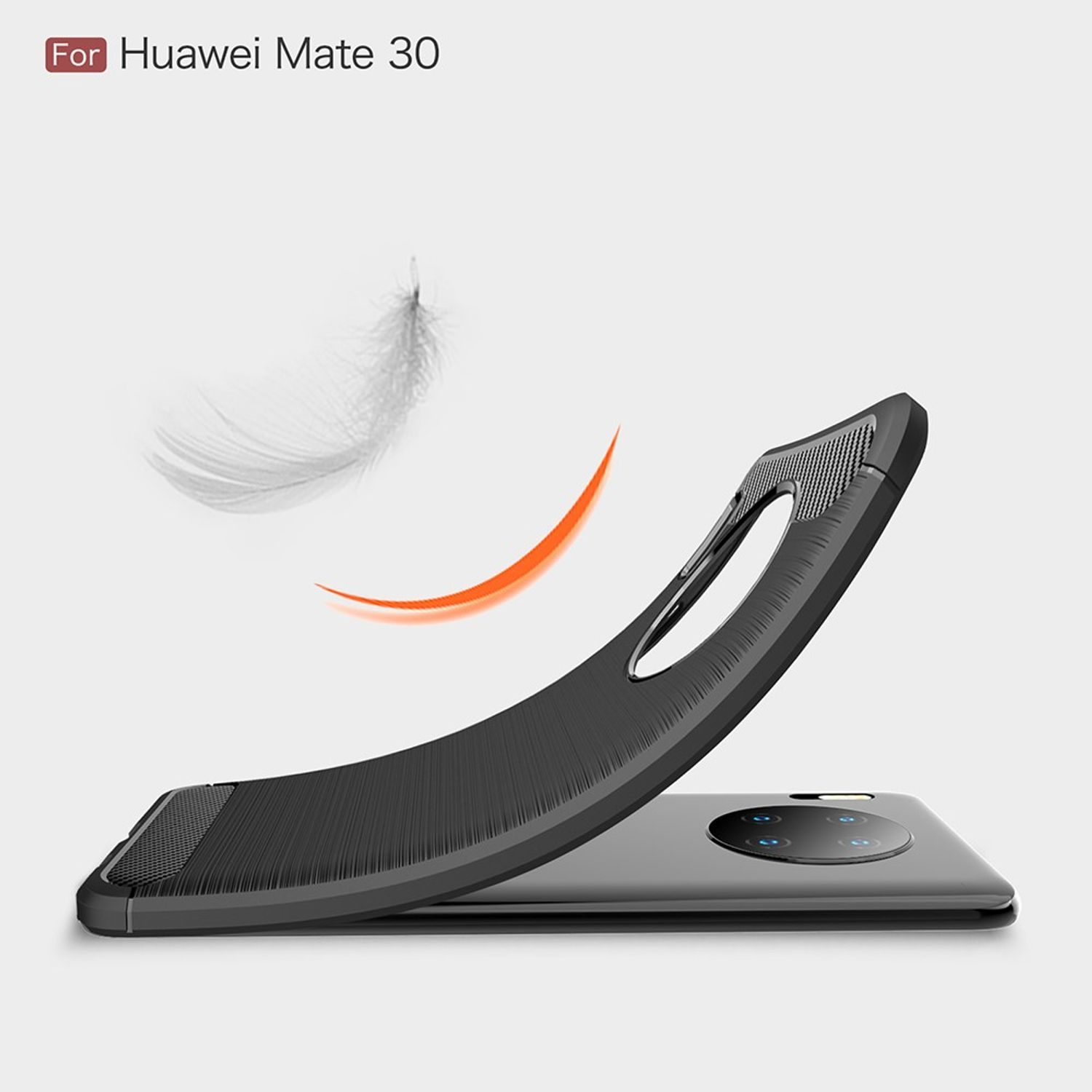 KÖNIG DESIGN Handyhülle Carbon Grau Backcover, 30, Mate Huawei, Optik