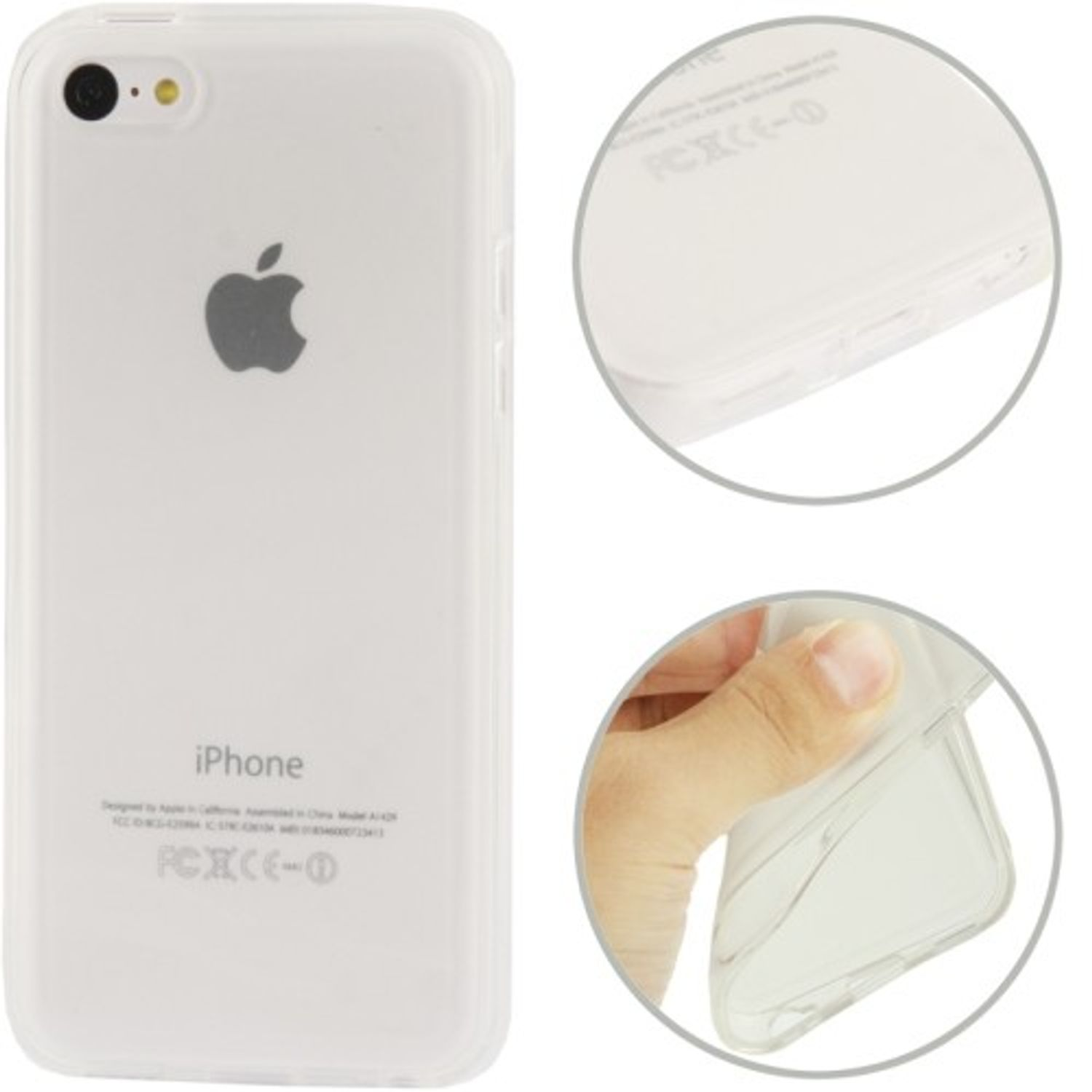 KÖNIG DESIGN Handyhülle, Backcover, Transparent Apple, iPhone 5c