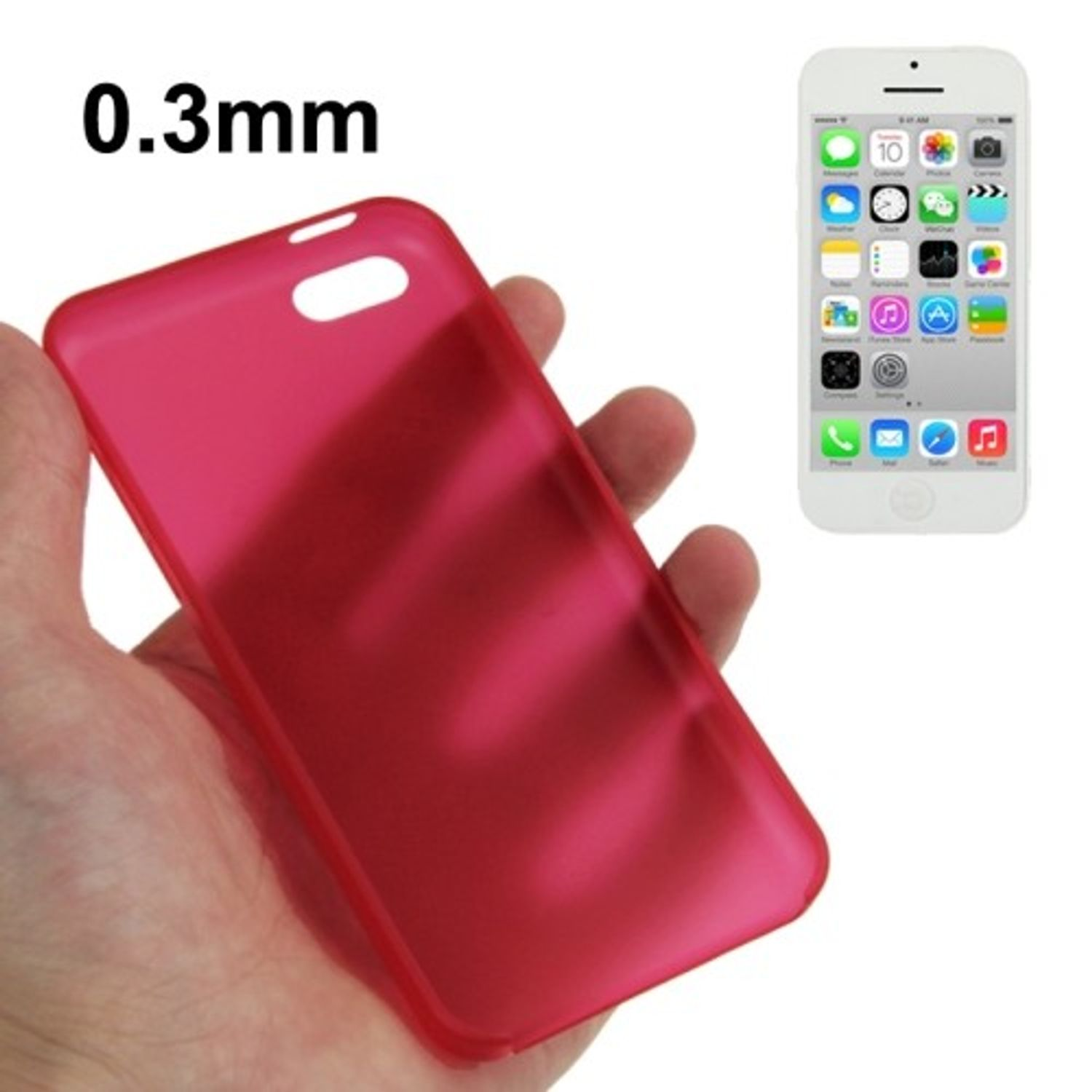 DESIGN Backcover, Rot 5c, KÖNIG Apple, Handyhülle, iPhone