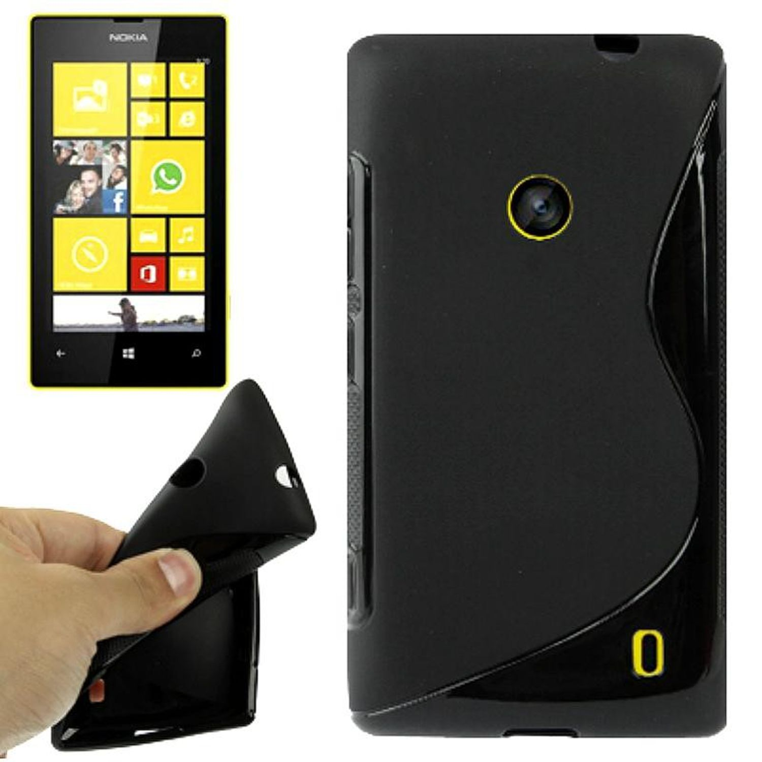 KÖNIG DESIGN Backcover, Schwarz Lumia Handyhülle, Nokia, 520