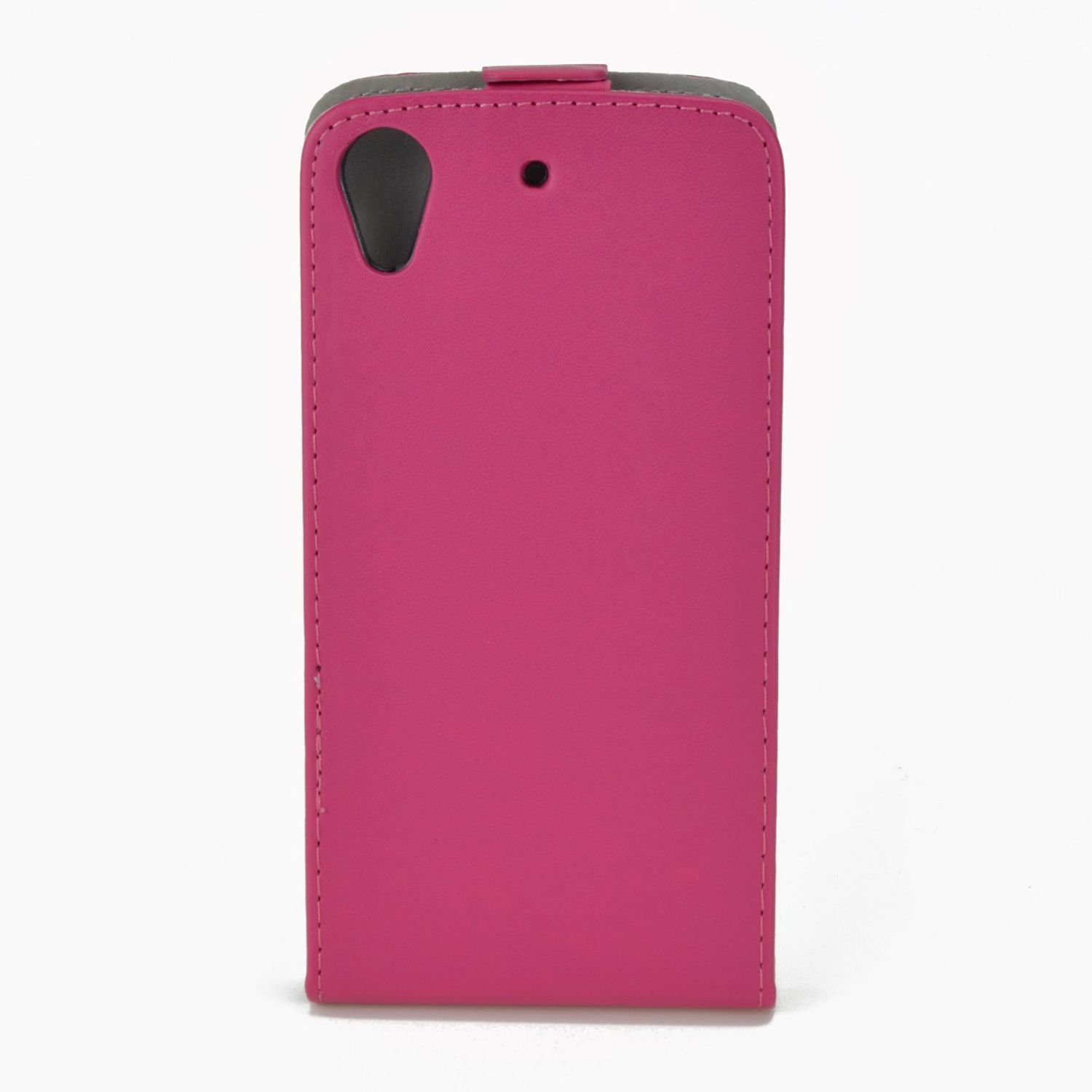 Eine rosa Handyhülle. Sie ist geschlossen und hat einen Verschluss.