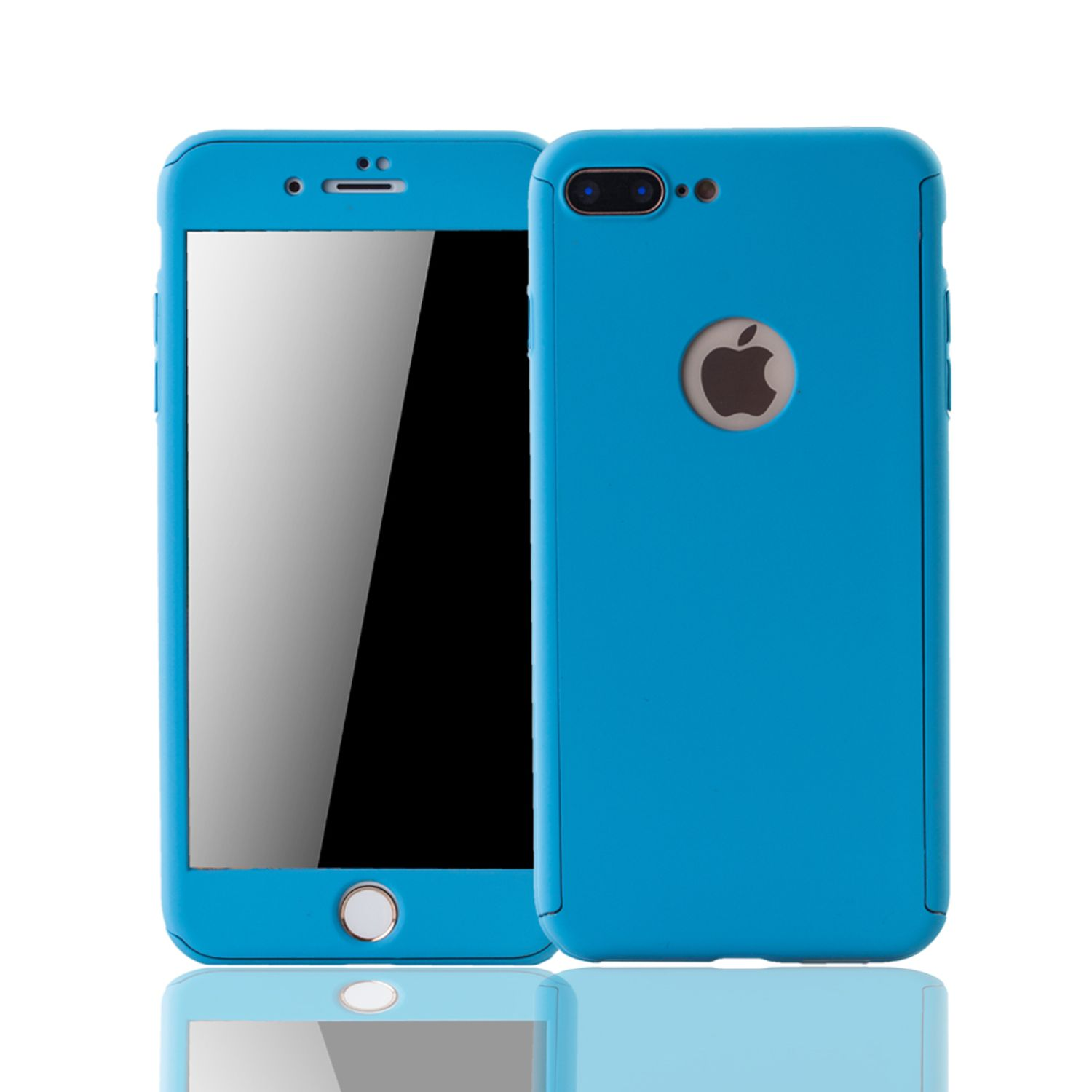 7 Blau Cover, Grad iPhone 360 Handyhülle KÖNIG Full DESIGN Schutz, Apple, Plus,