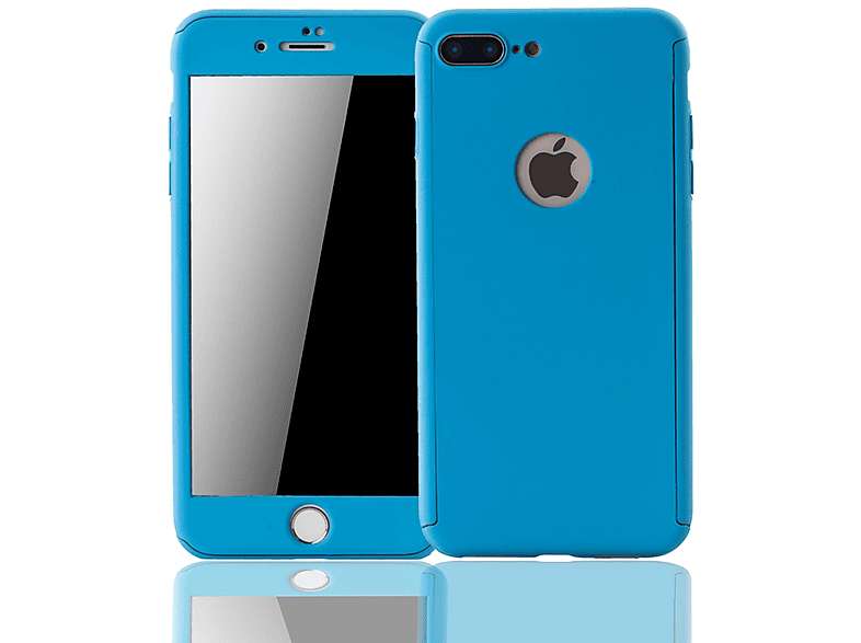iPhone 360 Schutz, Cover, Apple, DESIGN Plus, Blau Full Handyhülle Grad 7 KÖNIG