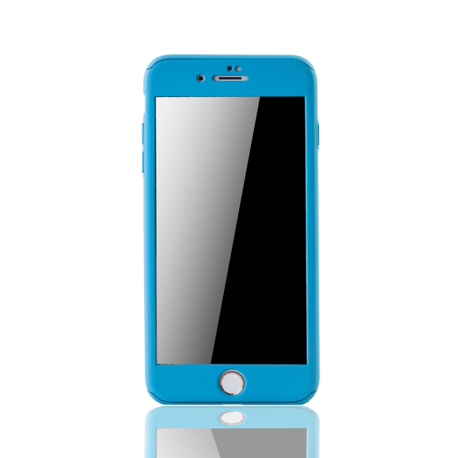 KÖNIG DESIGN Handyhülle 360 Apple, 7 Blau Grad Schutz, Cover, Plus, Full iPhone