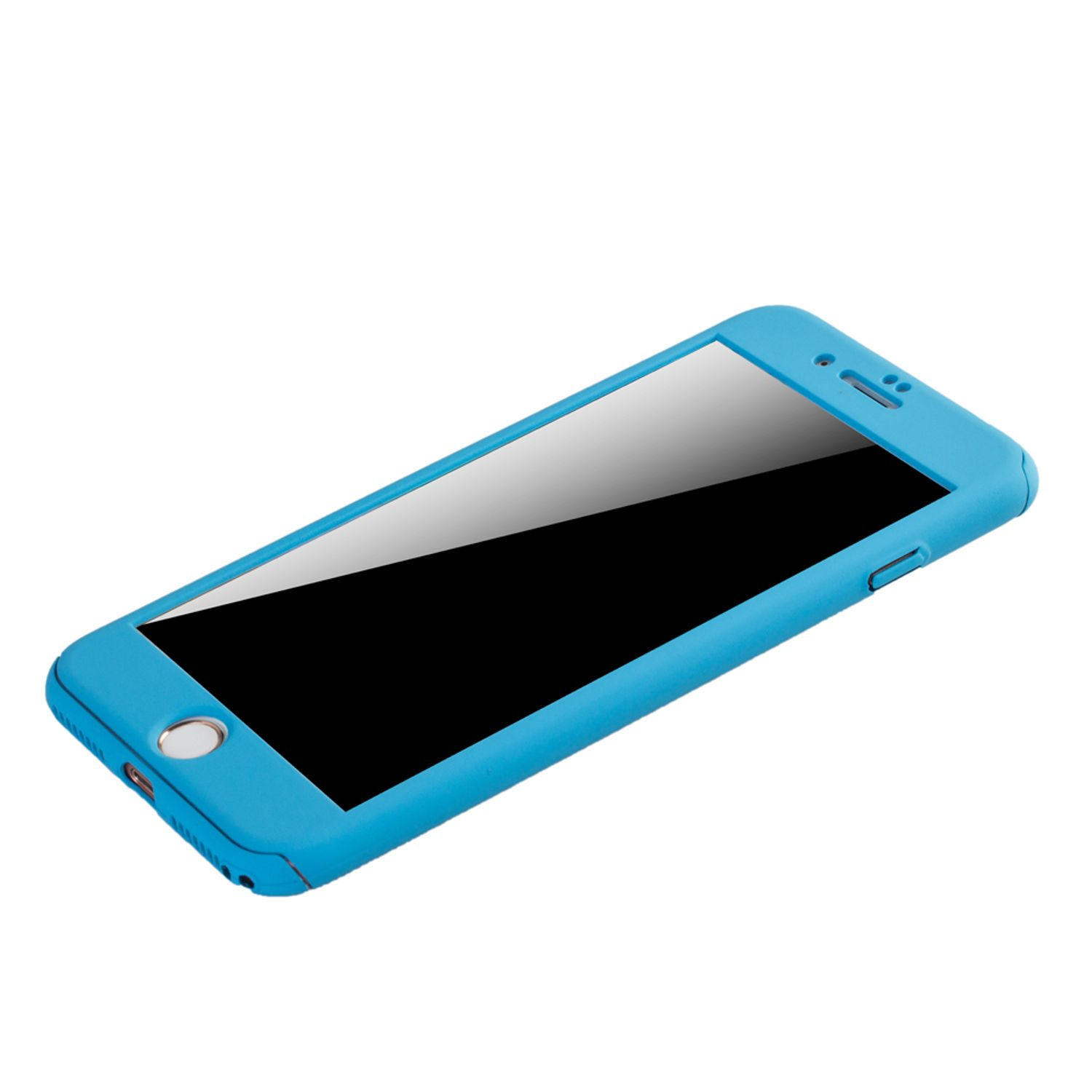iPhone 360 Schutz, Cover, Apple, DESIGN Plus, Blau Full Handyhülle Grad 7 KÖNIG