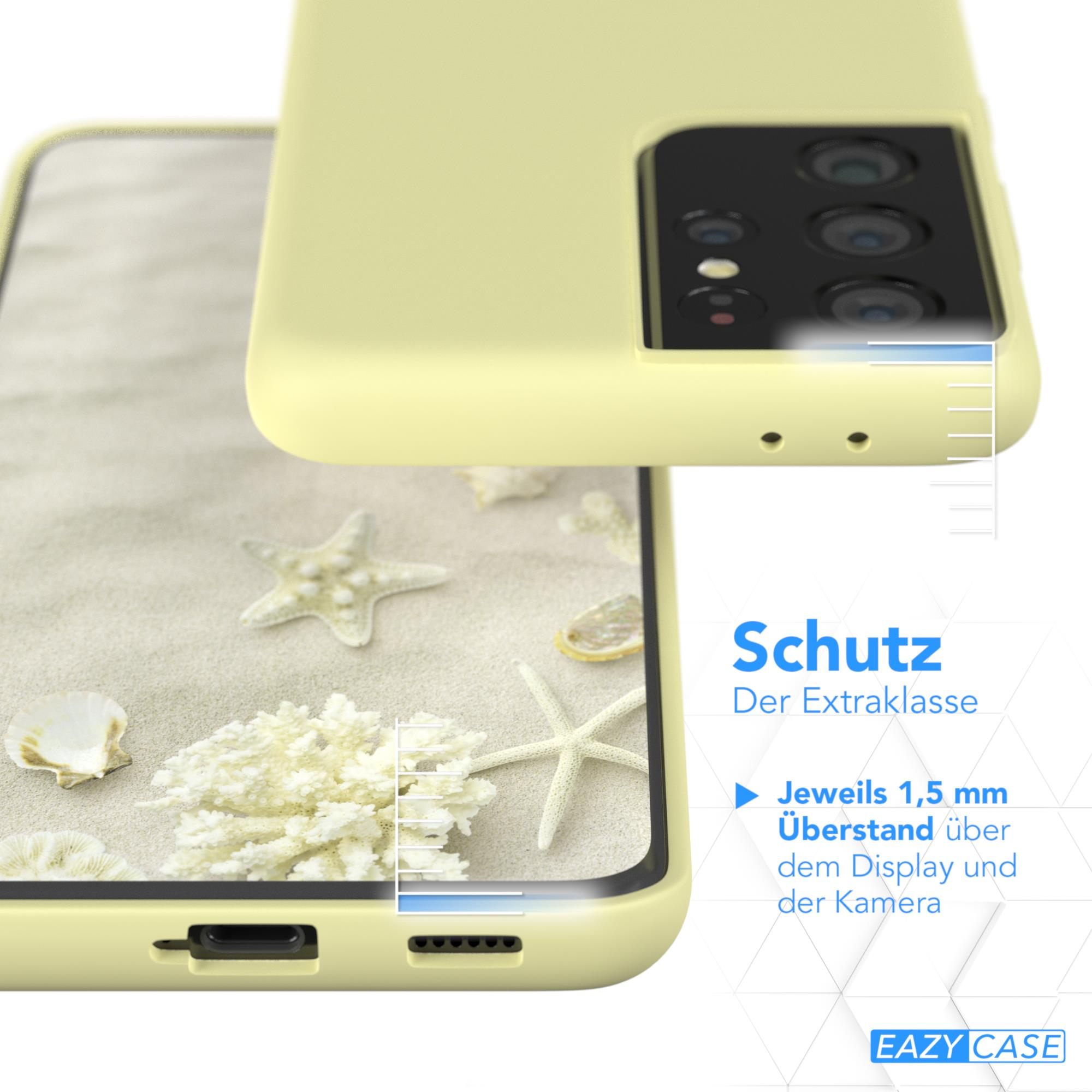 EAZY CASE Premium Silikon Handycase, 5G, Gelb Ultra S21 Samsung, Galaxy Backcover