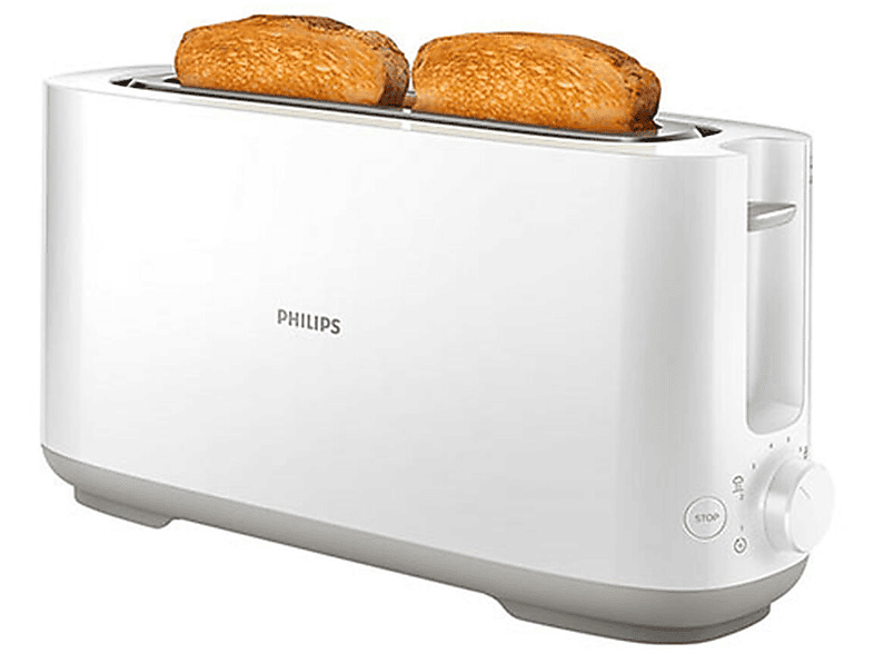 Philips Tostadora Edición Eco Conscious - 2 Ranuras, 8 Ajustes, Rejilla  Calientabollos, Descongelación, Diseñada con Plásticos Biológicos, Blanco  Seda Mate (HD2640/10) : .es: Hogar y cocina