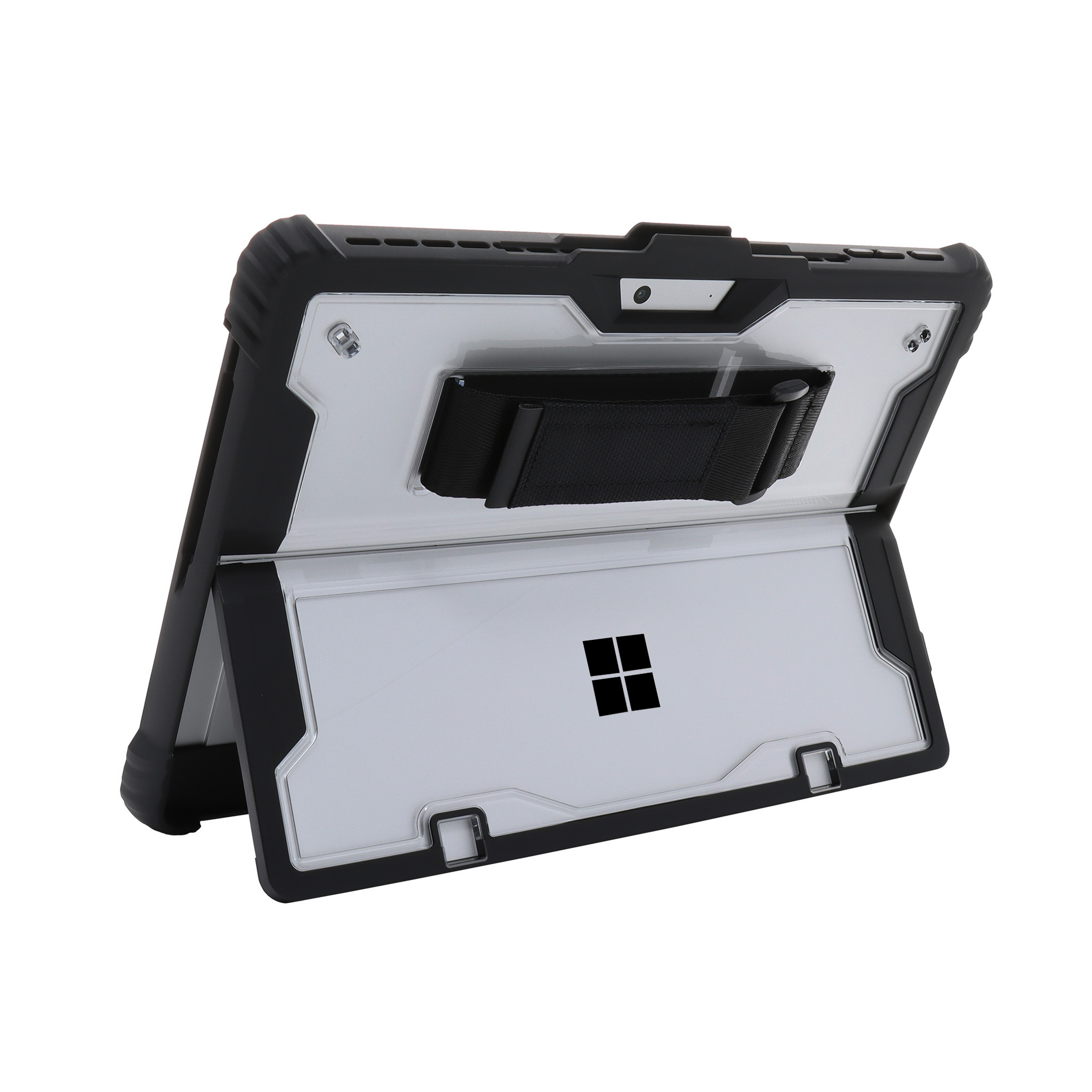 Case Handstrap Kunststoff, Backcover Schutzhülle für Microsoft transparent / HONJU schwarz