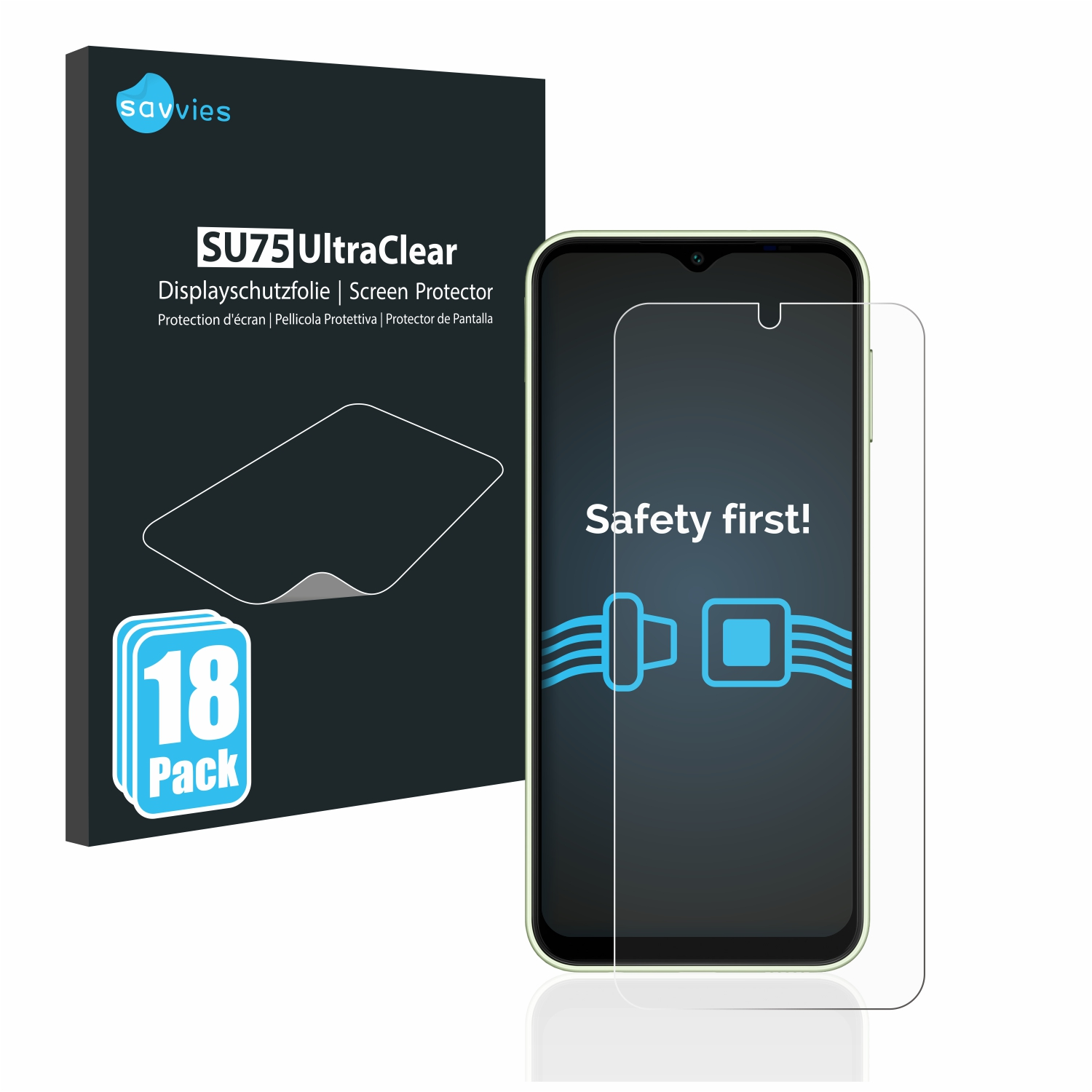 SAVVIES 18x klare Schutzfolie(für Samsung A14 Galaxy 4G)