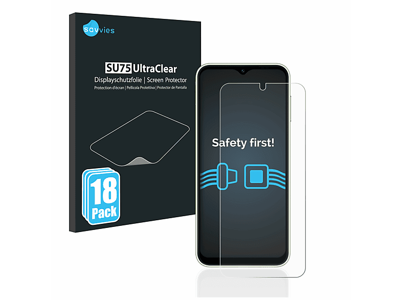 SAVVIES 18x klare Schutzfolie(für Samsung Galaxy A14 4G)