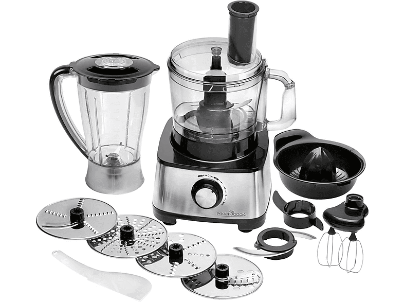 PROFICOOK PC-KM 1063 Küchenmaschine Silber (Rührschüsselkapazität: 1,2 l, 1200 Watt)