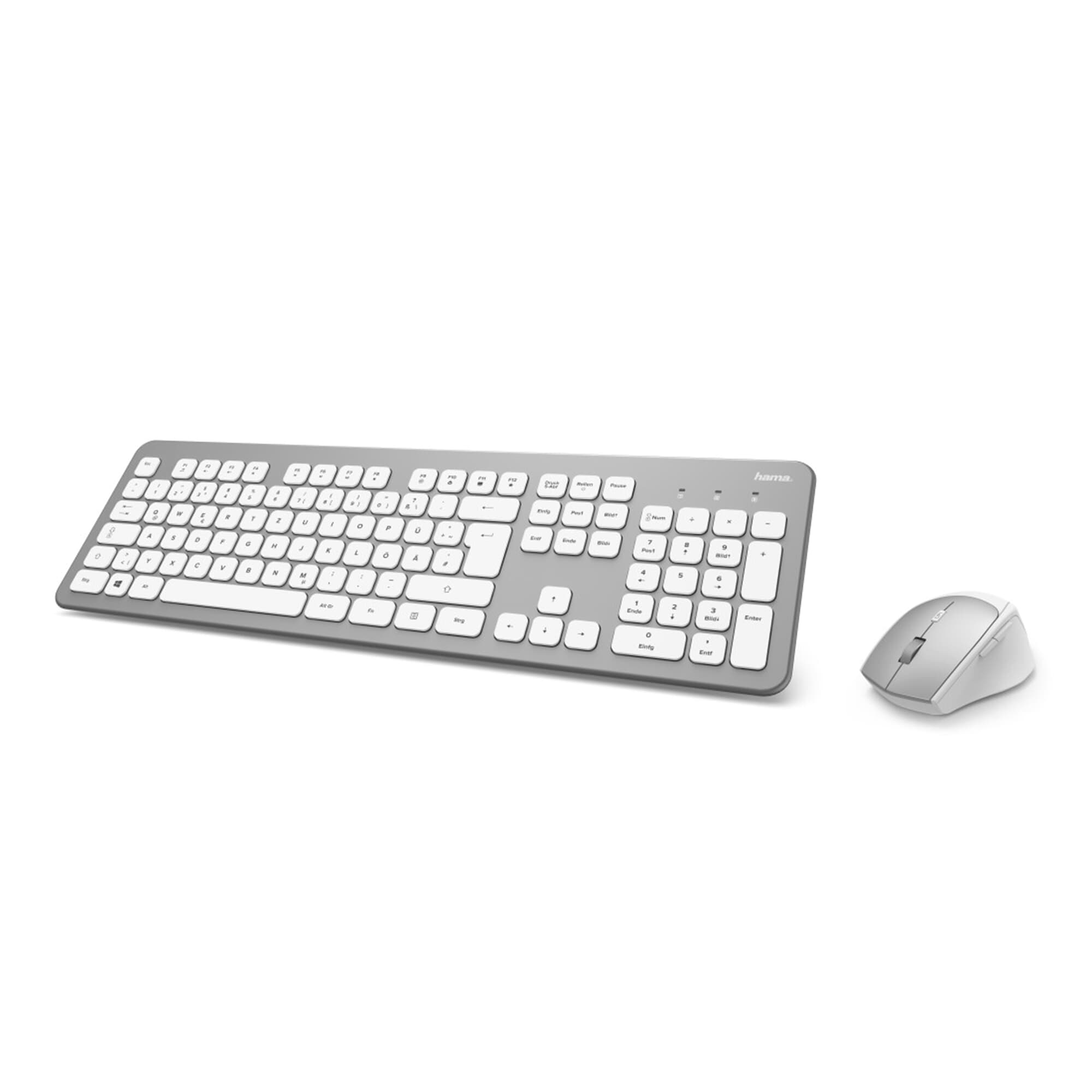 HAMA Tastatur/Maus Set, KMW-700, Silber/Weiß