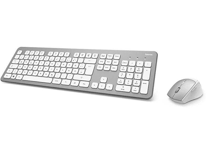HAMA KMW-700, Tastatur/Maus Set, Silber/Weiß