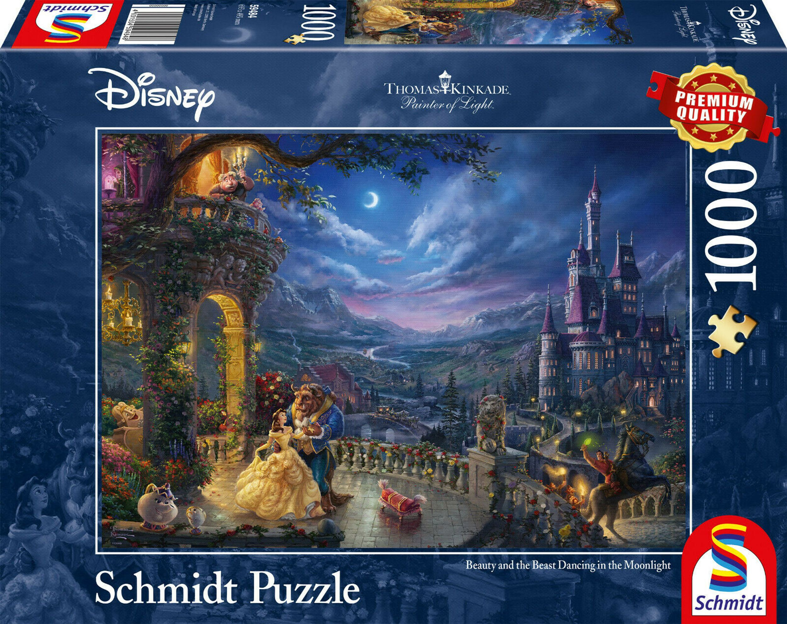 Puzzle im (Thomas Tanz Kinkade) Die SCHMIDT und Teile das 1000 Mondlicht Schöne - Biest, Puzzle Disney, SPIELE