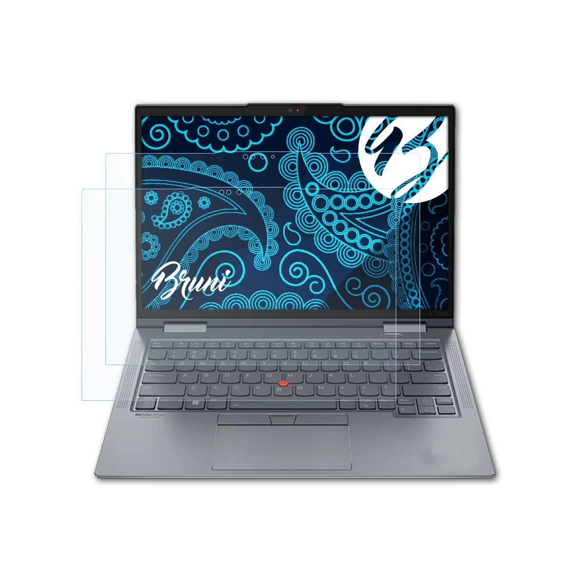 BRUNI 2x Basics-Clear Schutzfolie(für 2022)) Lenovo Yoga Gen. (7th X1 ThinkPad