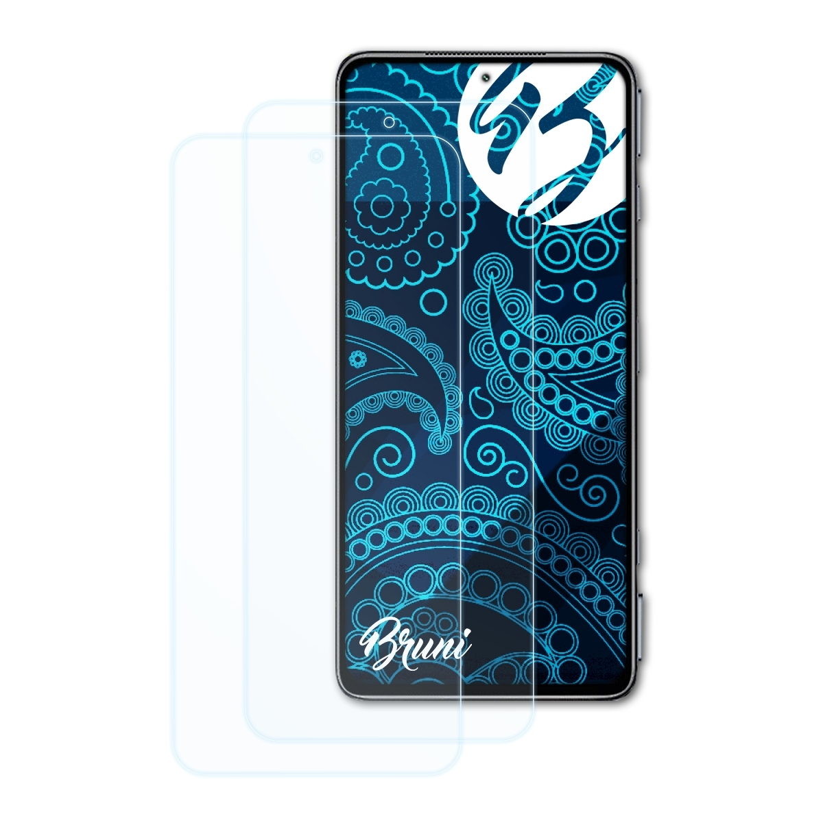 BRUNI 2x Basics-Clear Black Shark 5 Xiaomi Schutzfolie(für RS)