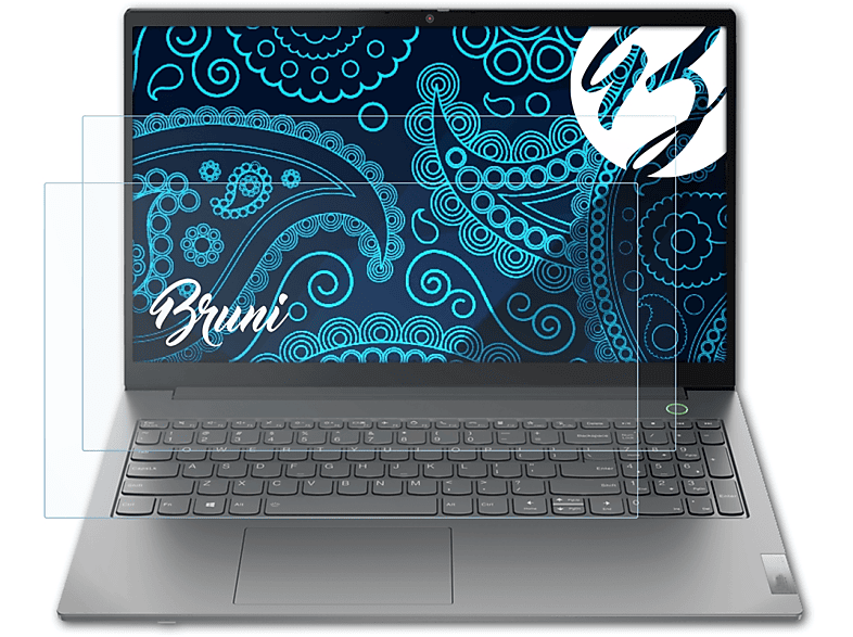 BRUNI 2x Basics-Clear Schutzfolie(für Lenovo ThinkBook 15 (Gen 3))