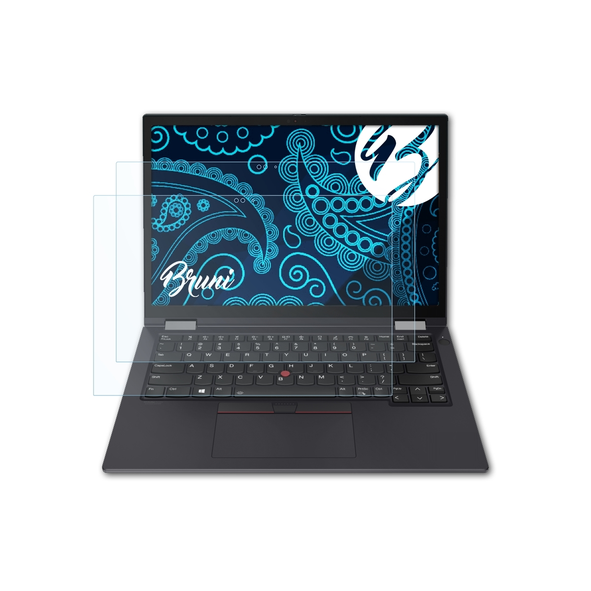 BRUNI 2x Basics-Clear ThinkPad Schutzfolie(für X13 Lenovo (Gen 2)) Yoga
