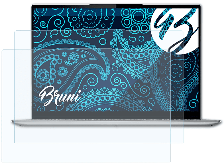 BRUNI 2x Basics-Clear Schutzfolie(für Lenovo Yoga Slim 7 Gen 5 (13 inch))
