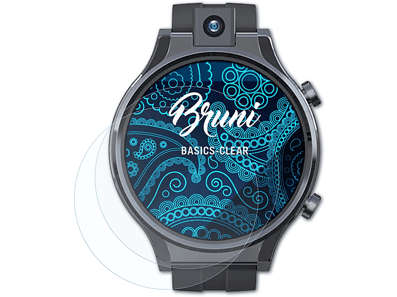 BRUNI 2x Basics-Clear Schutzfolie(für Kospet Prime 2) | Smartwatch Schutzfolien & Gläser