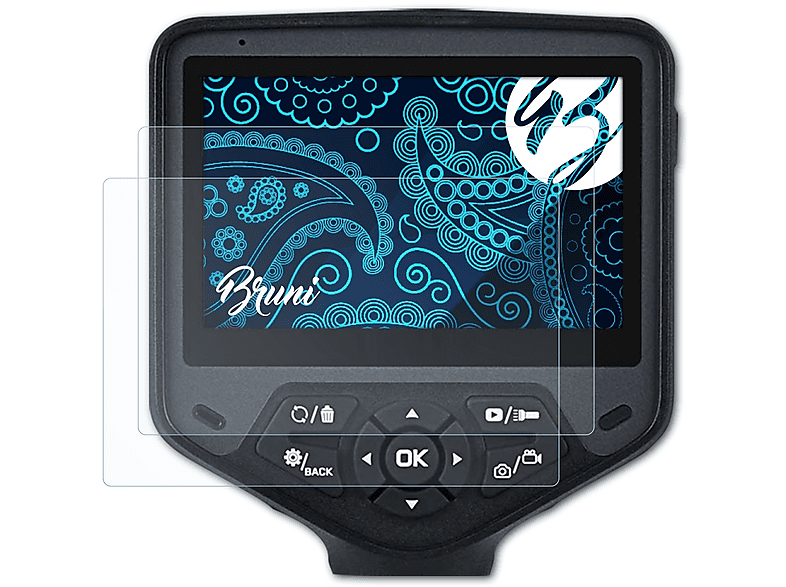 BRUNI 2x Basics-Clear Schutzfolie(für Autel MaxiVideo MV480)
