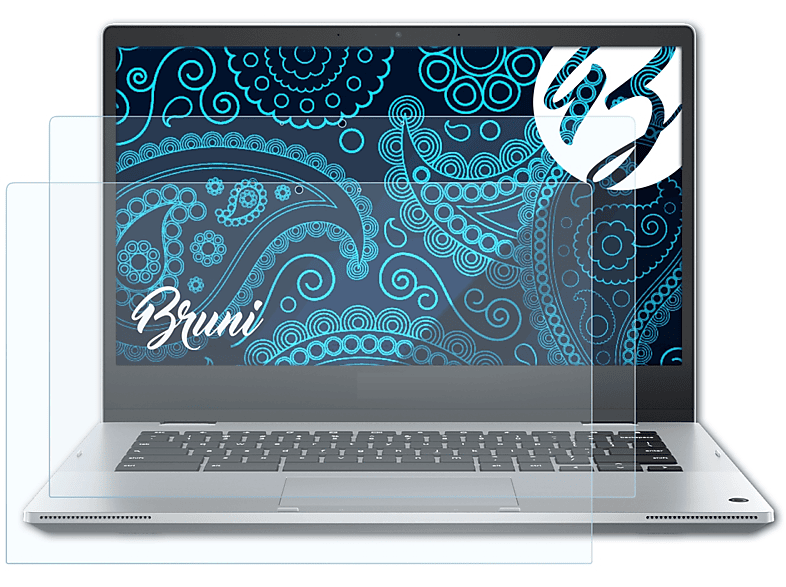 BRUNI 2x Basics-Clear Schutzfolie(für Asus Chromebook Flip CM1 (CM1400)) | Pflege & Schutz
