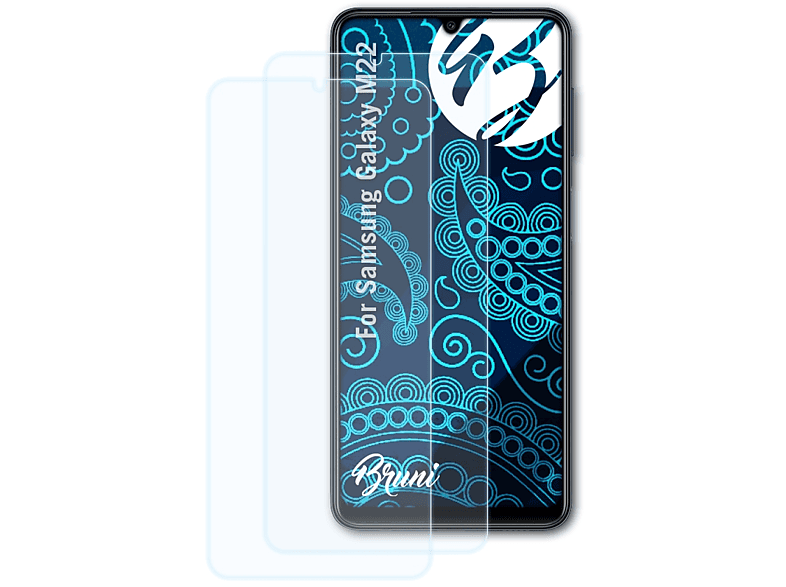 BRUNI 2x Basics-Clear Schutzfolie(für Samsung M22) Galaxy