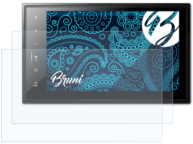 BRUNI 2x Basics-Clear Schutzfolie(für Pioneer SPH-EVO82DAB)