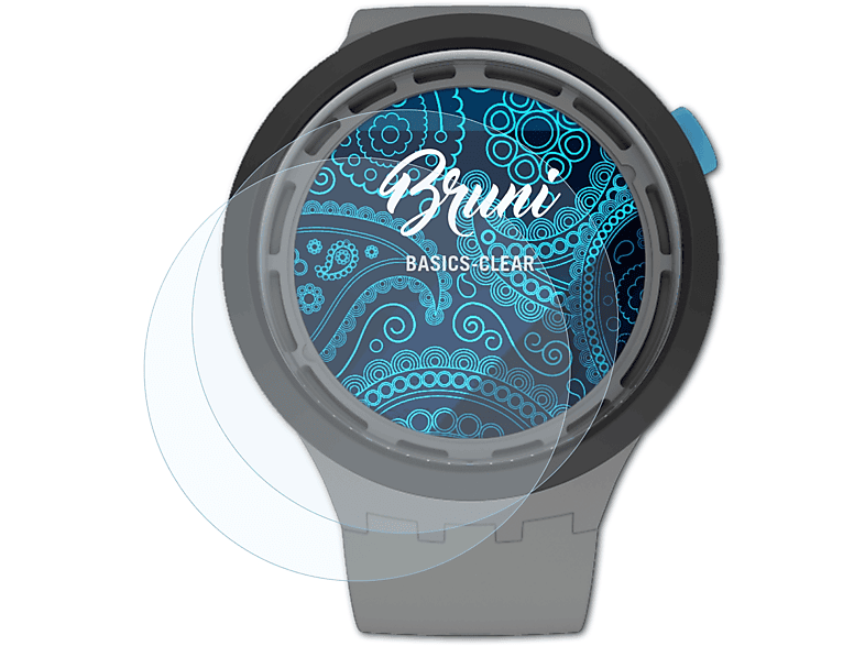 BRUNI 2x Basics-Clear Schutzfolie(für Swatch EasytipPay (47mm))