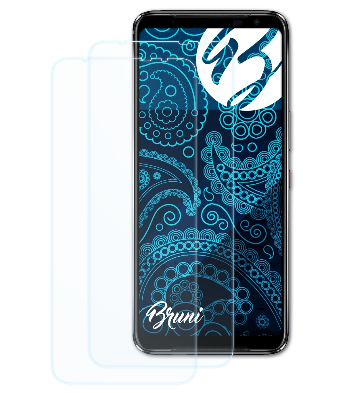 BRUNI 2x Basics-Clear Schutzfolie(für Phone ROG 5) Asus