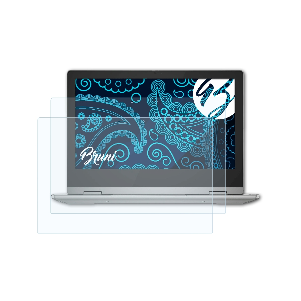 BRUNI 2x Basics-Clear Schutzfolie(für Lenovo Chromebook (Gen IdeaPad 3 6)) Flex