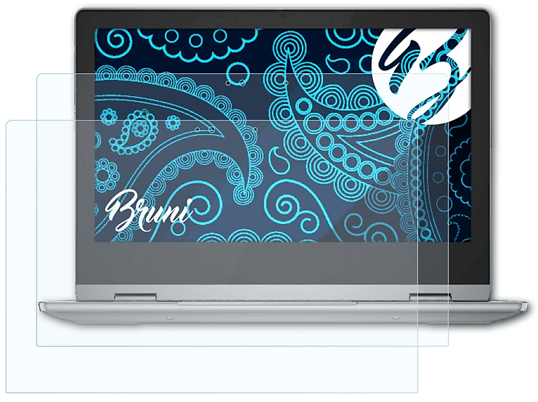 BRUNI 2x Basics-Clear Schutzfolie(für Lenovo IdeaPad Flex 3 Chromebook (Gen 6))