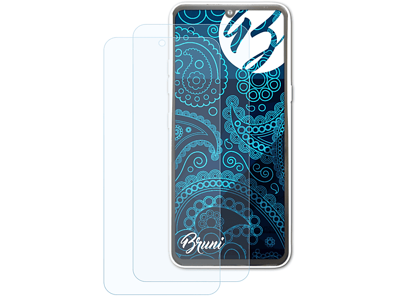 BRUNI 2x Basics-Clear Schutzfolie(für LG V60 ThinQ 5G)