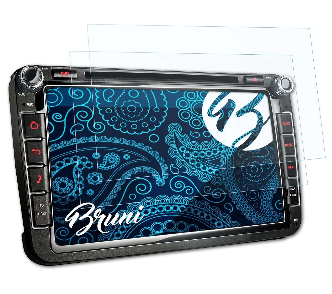 BRUNI 2x Basics-Clear Schutzfolie(für Xomax XM-2DA801)