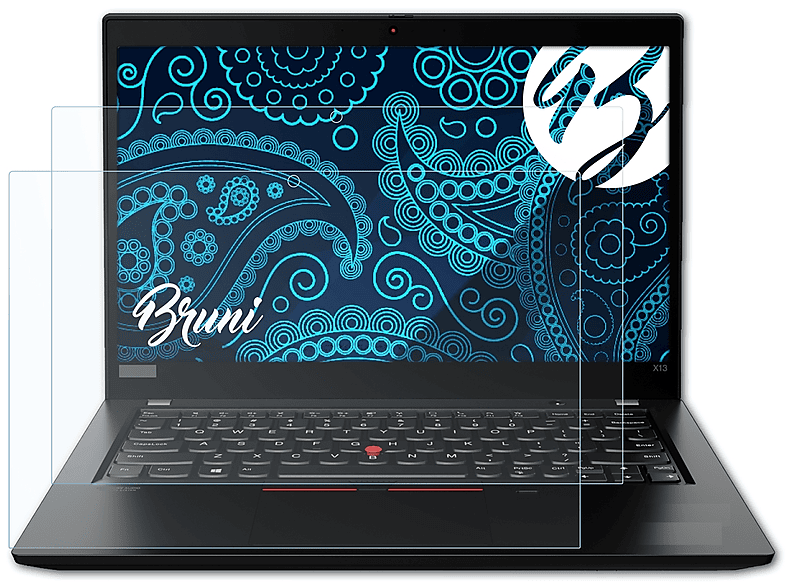 BRUNI 2x Basics-Clear Schutzfolie(für Lenovo ThinkPad X13 Yoga)