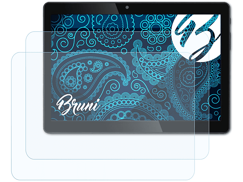 BRUNI 2x Basics-Clear Schutzfolie(für JAY-tech Tablet-PC XTE10D)