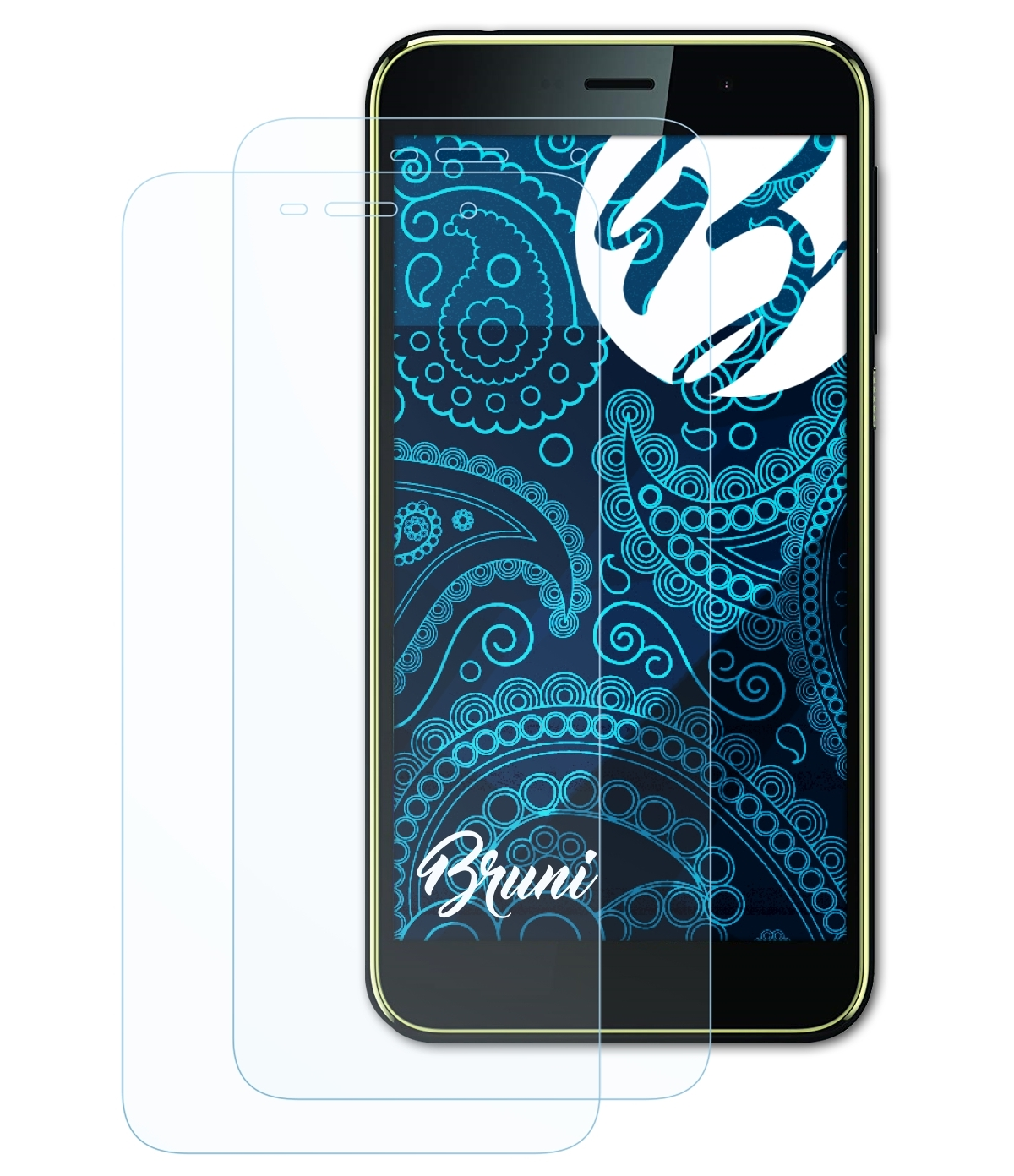 BRUNI 2x Basics-Clear Schutzfolie(für HTC Desire 10 Compact)