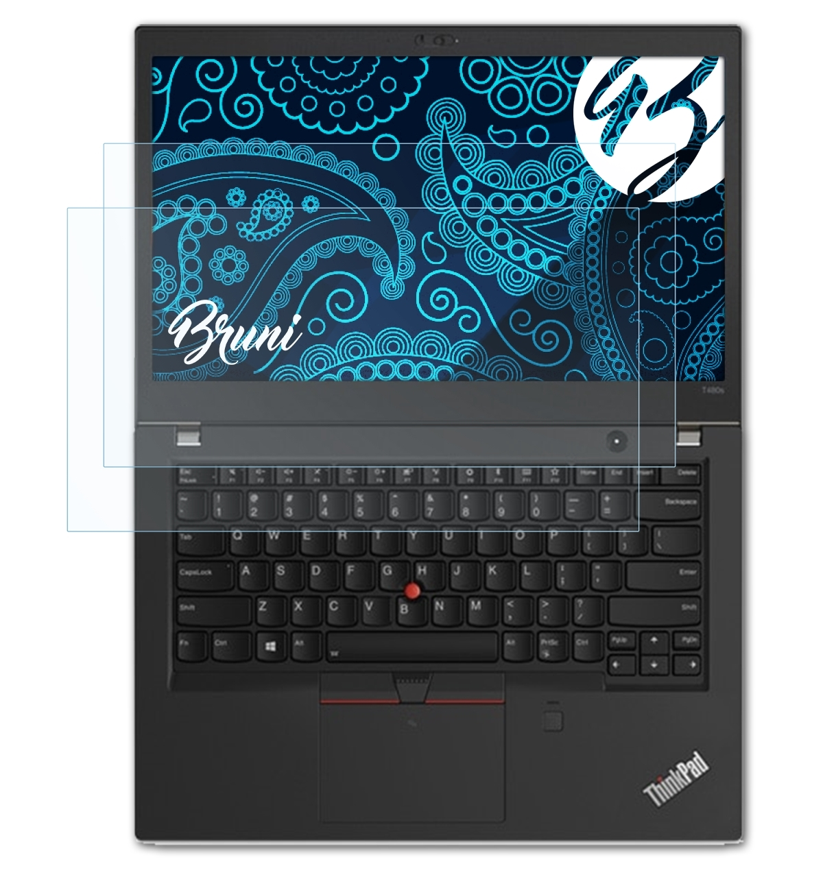 BRUNI 2x Basics-Clear Schutzfolie(für Lenovo ThinkPad T480s)