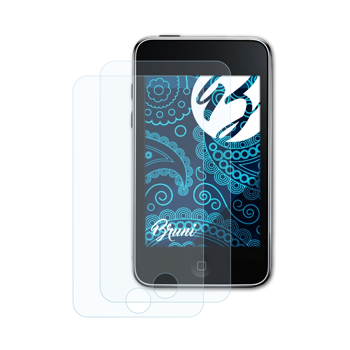 BRUNI iPod Basics-Clear Schutzfolie(für Apple 3G) 2x touch