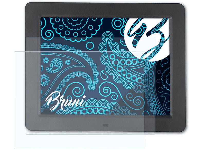 BRUNI 2x Basics-Clear Schutzfolie(für Andoer Digitaler Bilderrahmen 10 Zoll (800x600))