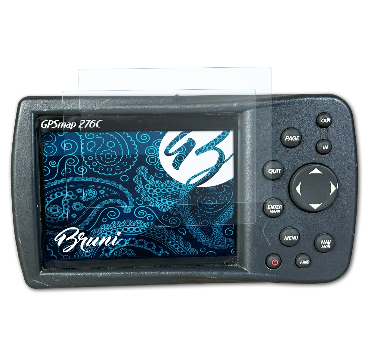 BRUNI 2x Basics-Clear 276c) Schutzfolie(für GPSMap Garmin