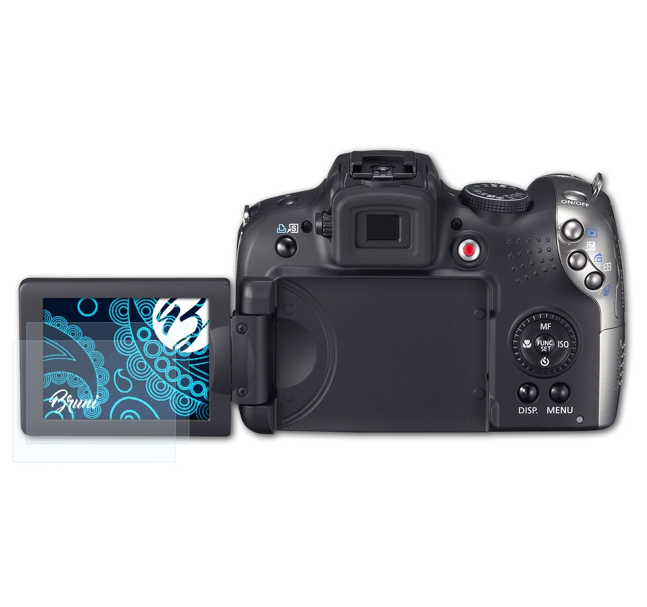 Canon PowerShot SX20 IS) 2x BRUNI Basics-Clear Schutzfolie(für