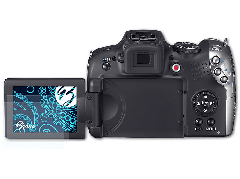 BRUNI 2x Basics-Clear Schutzfolie(für Canon PowerShot SX20 IS)