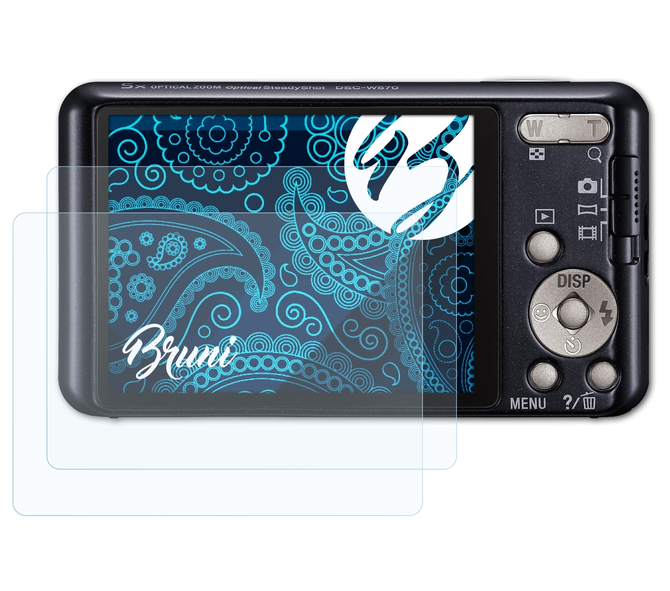 2x Basics-Clear BRUNI DSC-W570) Sony Schutzfolie(für